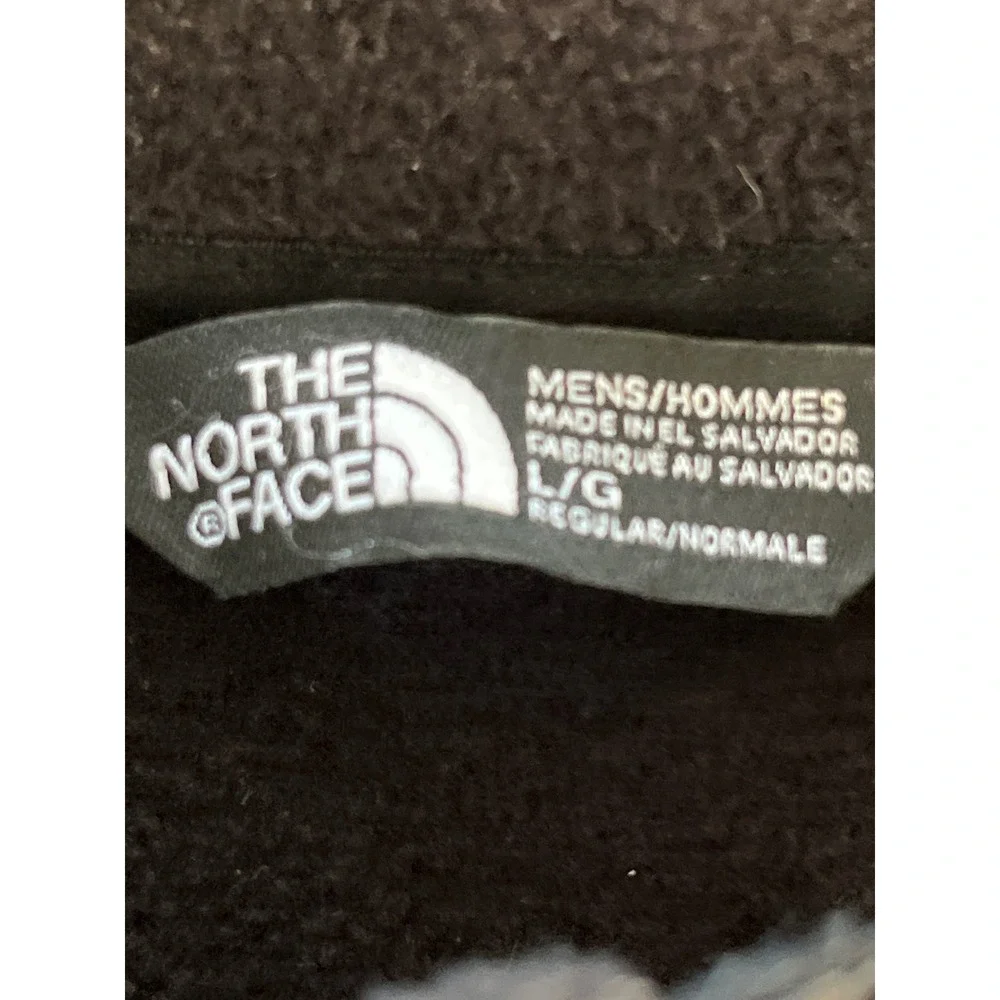 The North Face Mens Denali Jacket Black White Geometric Print Full Zip Size L‎